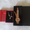 Set de Regalo Reloj y Collar Dorado para Mujer